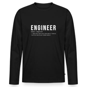 Definition Engineer Ingenieur T-Shirt Geschenk - Männer Premium Bio Langarmshirt - Schwarz - Vorne - Nico (187cm)