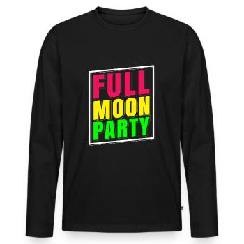 Full Moon Party Gruppen T-Shirt Thailand - Männer Premium Bio Langarmshirt - Schwarz - Vorne - Nico (187cm)