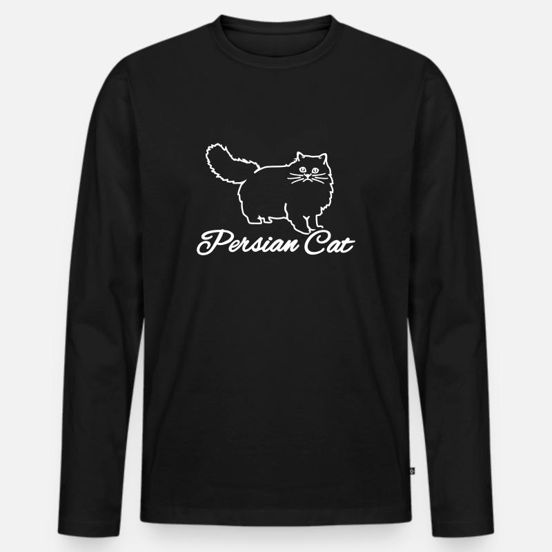 Perserkatze - Männer Premium Bio Langarmshirt - Schwarz