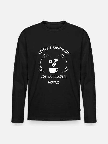 Coffee, espresso, coffee & chocolate - Men's Premium Organic Long Sleeve Shirt - black