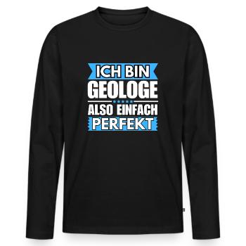 Einfach ein Perfekter Geologe - Männer Premium Bio Langarmshirt - Schwarz - Vorne - Nico (187cm)