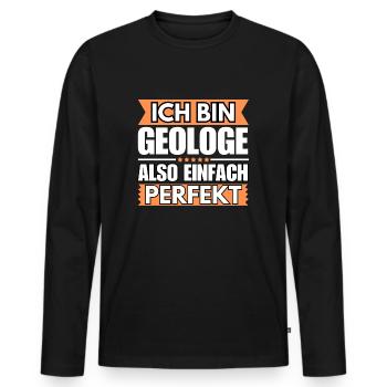 Einfach ein Perfekter Geologe - Männer Premium Bio Langarmshirt - Schwarz - Vorne - Nico (187cm)