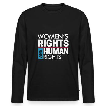 Les droits des femmes sont des droits humains - T-shirt manches longues Premium bio Homme - noir - Devant - Nico (187cm)