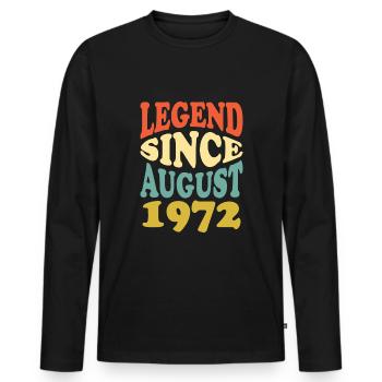 Legend since August 1972 - Men's Premium Organic Long Sleeve Shirt - black - Front - Nico (187cm)