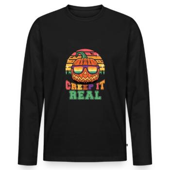 Crawl it real - T-shirt manches longues Premium bio Homme - noir - Devant - Nico (187cm)