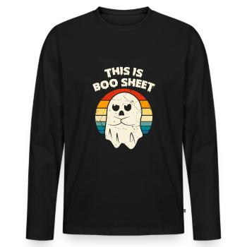 Das Ist Boo Sheet - Männer Premium Bio Langarmshirt - Schwarz - Vorne - Nico (187cm)