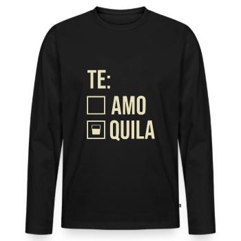 Tequila Te Amo Lustiges Party Funshirt Geschenk - Männer Premium Bio Langarmshirt - Schwarz - Vorne - Nico (187cm)