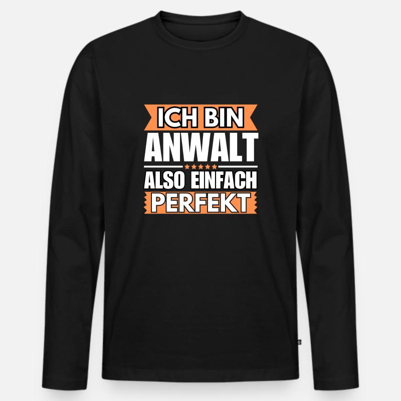 Einfach ein Perfekter Anwalt - Männer Premium Bio Langarmshirt - Schwarz