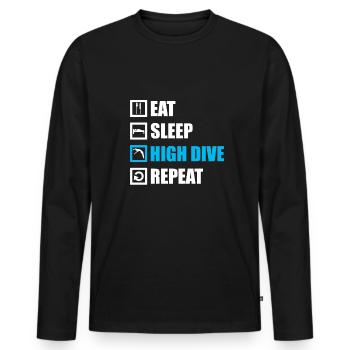 Plongée plongée plongée - T-shirt manches longues Premium bio Homme - noir - Devant - Nico (187cm)