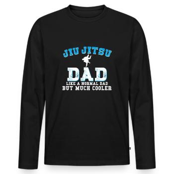 Jiu Jitsu Papa - T-shirt manches longues Premium bio Homme - noir - Devant - Nico (187cm)
