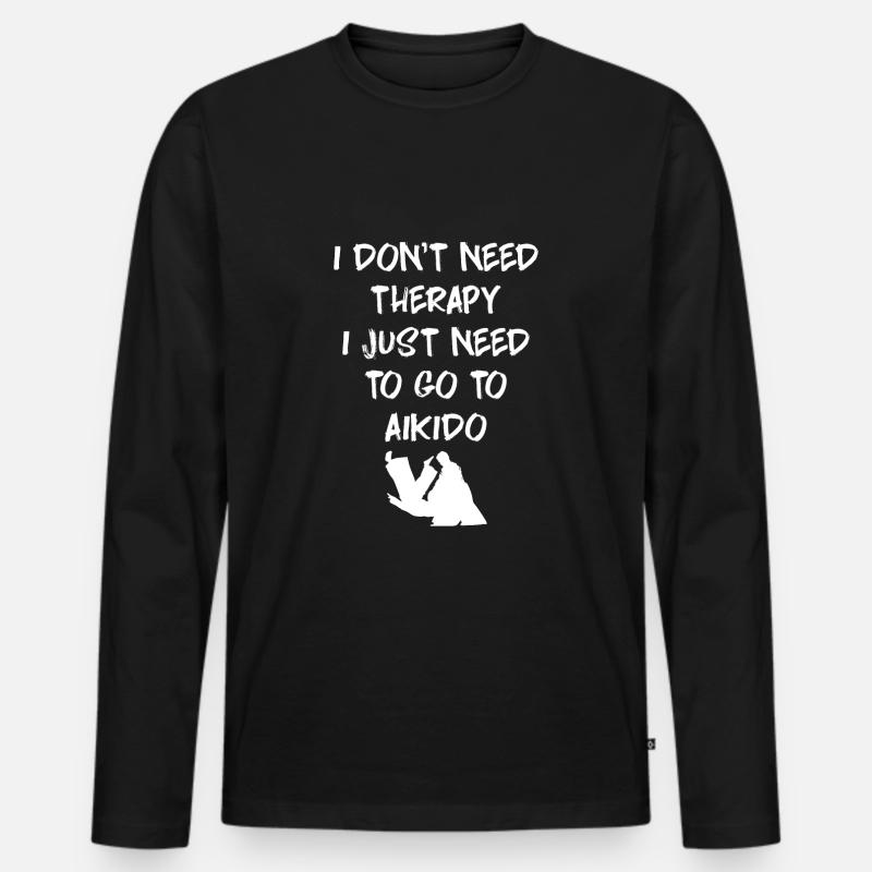 Aikido - Männer Premium Bio Langarmshirt - Schwarz