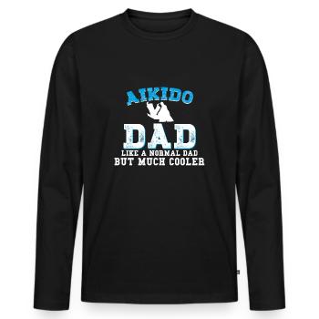 Aikido - Männer Premium Bio Langarmshirt - Schwarz - Vorne - Nico (187cm)