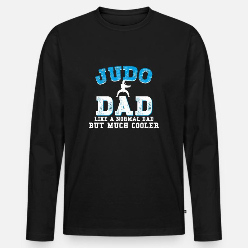 Judo Dad - Männer Premium Bio Langarmshirt - Schwarz