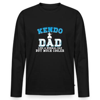Kendo - Men's Premium Organic Long Sleeve Shirt - black - Front - Nico (187cm)
