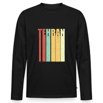 Tehran Iran vintage - Men's Premium Organic Long Sleeve Shirt - black - Front - Nico (187cm)