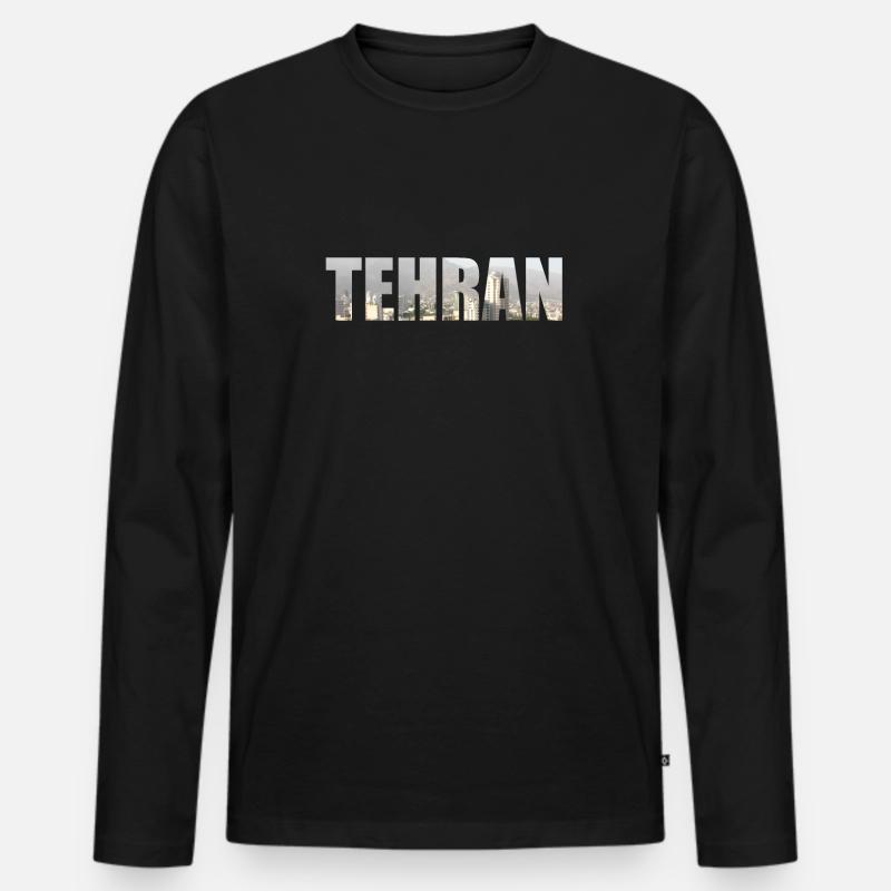 Teheran Iran Skyline - Männer Premium Bio Langarmshirt - Schwarz
