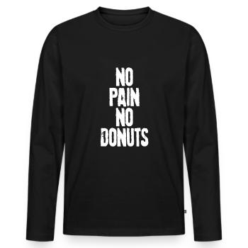 Donut - T-shirt manches longues Premium bio Homme - noir - Devant - Nico (187cm)