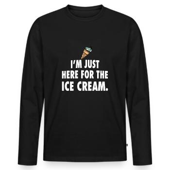 Glace glace - T-shirt manches longues Premium bio Homme - noir - Devant - Nico (187cm)