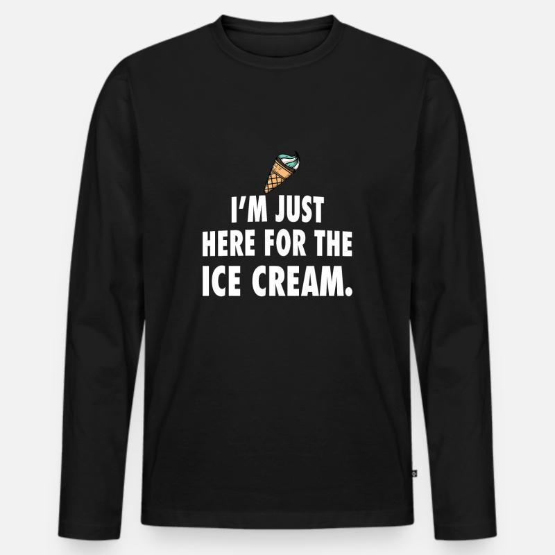 Eiscreme Eis - Männer Premium Bio Langarmshirt - Schwarz