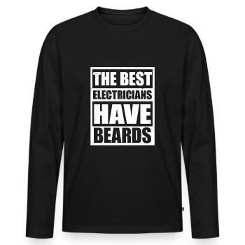 apprenti apprenti ingénieur électricien - T-shirt manches longues Premium bio Homme - noir - Devant - Nico (187cm)