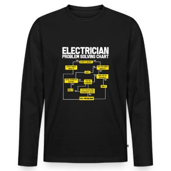 apprenti apprenti ingénieur électricien - T-shirt manches longues Premium bio Homme - noir - Devant - Nico (187cm)