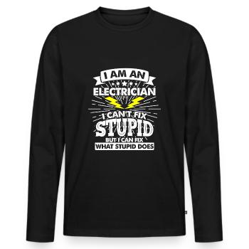 apprenti apprenti ingénieur électricien - T-shirt manches longues Premium bio Homme - noir - Devant - Nico (187cm)