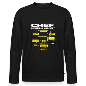 Cuisinier cuisinier chef cuisinier - T-shirt manches longues Premium bio Homme - noir - Devant - Nico (187cm)