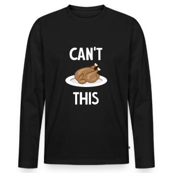 Can't Hendl This - Drôle dicton bavarois - T-shirt manches longues Premium bio Homme - noir - Devant - Nico (187cm)