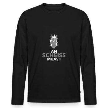 An Scheiss Muas I - shirt for Bavaria & Austria - Men's Premium Organic Long Sleeve Shirt - black - Front - Nico (187cm)