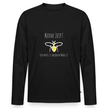 Keine Zeit - Ich muss zu meinen Bienen Imker Shirt - Männer Premium Bio Langarmshirt - Schwarz - Vorne - Nico (187cm)