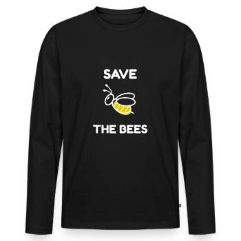 Save the Bees - Save the Bees - Men's Premium Organic Long Sleeve Shirt - black - Front - Nico (187cm)