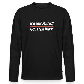 Atheist - Männer Premium Bio Langarmshirt - Schwarz - Vorne - Nico (187cm)