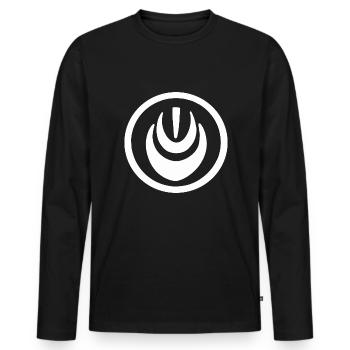 AI Medaille in Weiß #3 - Männer Premium Bio Langarmshirt - Schwarz - Vorne - Nico (187cm)