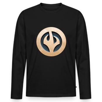 Médaille AI #1 - T-shirt manches longues Premium bio Homme - noir - Devant - Nico (187cm)