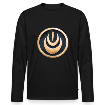 AI Medal #3 - Men's Premium Organic Long Sleeve Shirt - black - Front - Nico (187cm)