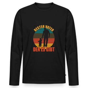 Bester Vater den es gibt - Männer Premium Bio Langarmshirt - Schwarz - Vorne - Nico (187cm)