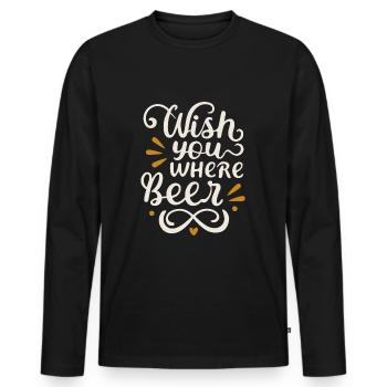 Je vous souhaite où Beer Beer Drinkers Beer Lovers - T-shirt manches longues Premium bio Homme - noir - Devant - Nico (187cm)