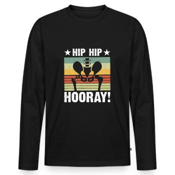 New Hip Hip Replacement Fun Physical Therapy - Men's Premium Organic Long Sleeve Shirt - black - Front - Nico (187cm)