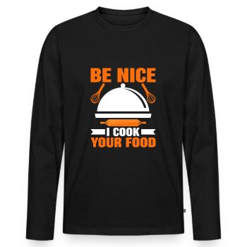 Chef Chef Gastronomie - T-shirt manches longues Premium bio Homme - noir - Devant - Nico (187cm)