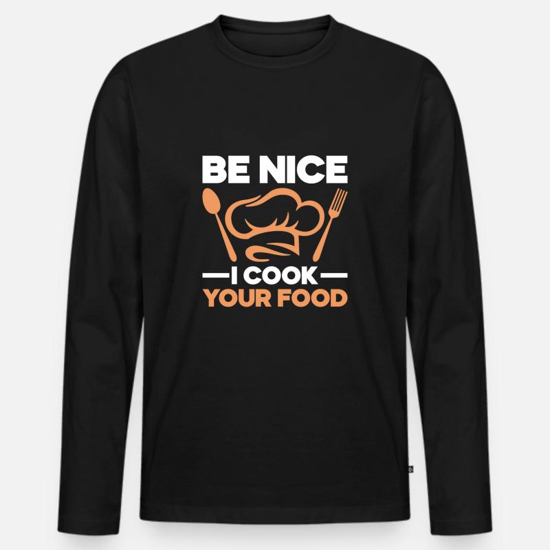 Koch Restaurant Chefkoch - Männer Premium Bio Langarmshirt - Schwarz