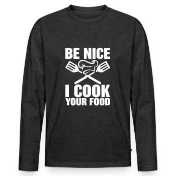 Chef Restaurant Chef - Men's Premium Organic Long Sleeve Shirt - heather anthracite - Front - Nico (187cm)
