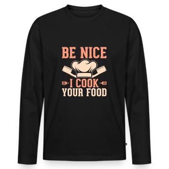Chef Restaurant Chef - T-shirt manches longues Premium bio Homme - noir - Devant - Nico (187cm)
