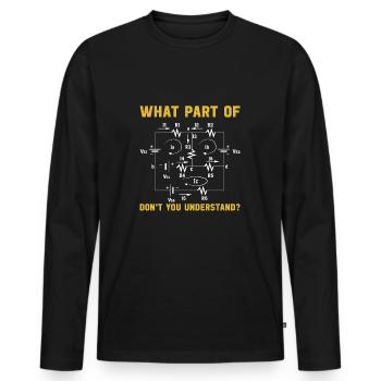 Électricien disant artisan - T-shirt manches longues Premium bio Homme - noir - Devant - Nico (187cm)