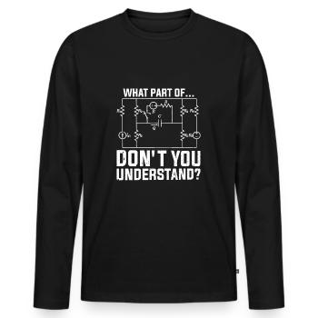 Électricien disant artisan - T-shirt manches longues Premium bio Homme - noir - Devant - Nico (187cm)