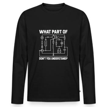 Électricien disant artisan - T-shirt manches longues Premium bio Homme - noir - Devant - Nico (187cm)