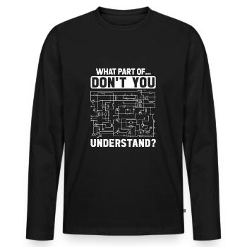 Électricien disant artisan - T-shirt manches longues Premium bio Homme - noir - Devant - Nico (187cm)