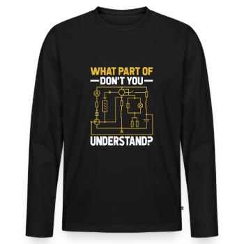 Électricien disant artisan - T-shirt manches longues Premium bio Homme - noir - Devant - Nico (187cm)