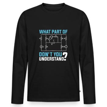 Électricien disant artisan - T-shirt manches longues Premium bio Homme - noir - Devant - Nico (187cm)