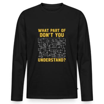Électricien disant artisan - T-shirt manches longues Premium bio Homme - noir - Devant - Nico (187cm)