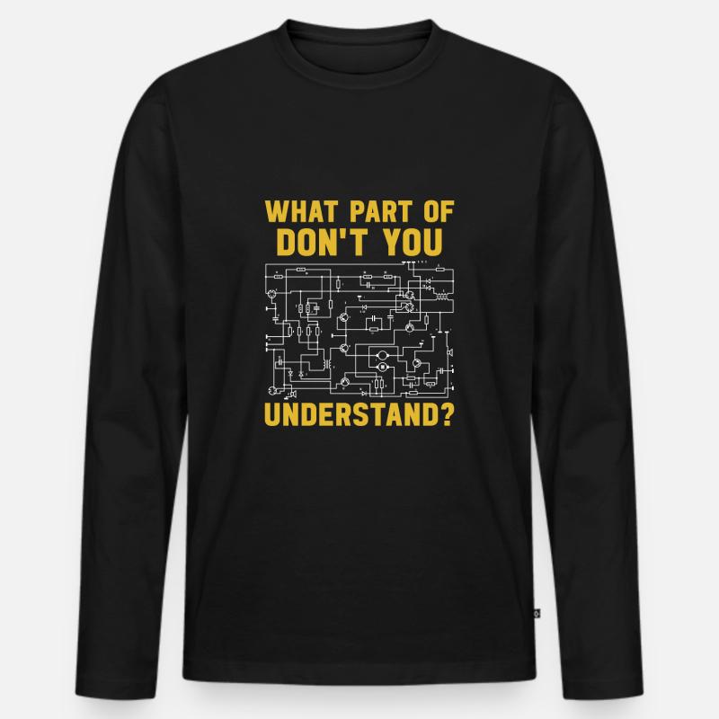 Elektriker Spruch Handwerker - Männer Premium Bio Langarmshirt - Schwarz